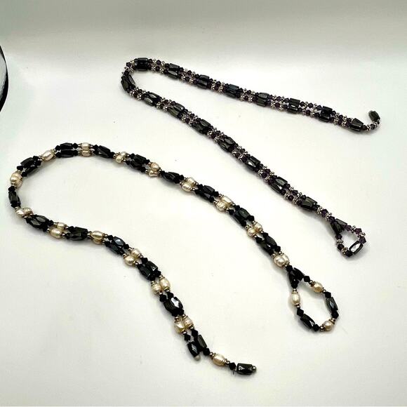 2 magnetic wrap bead and faux pearl bracelets - Picture 5 of 7